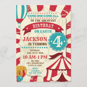 Invitation du Carnaval d'invitation du Cirque