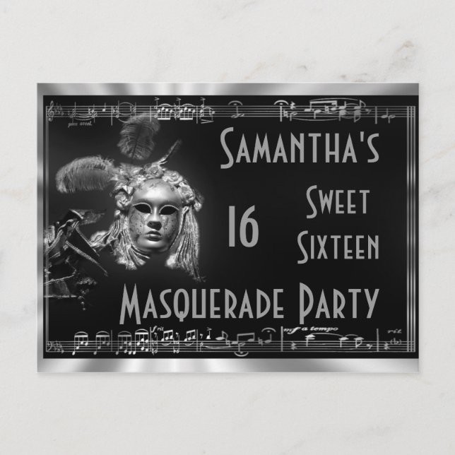 Invitation du Carnaval sweet sixteen (Devant)