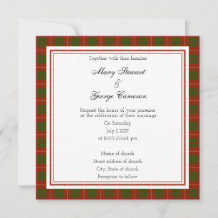 Invitation du Carré Mariage Cameron Scottish