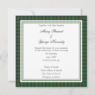 Invitation du Carré Mariage écossais Kennedy