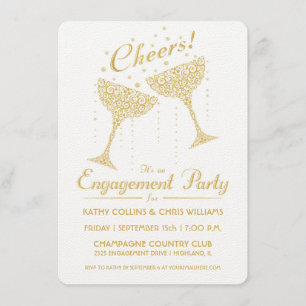 Invitation du Champagne Cheer Engagement Party