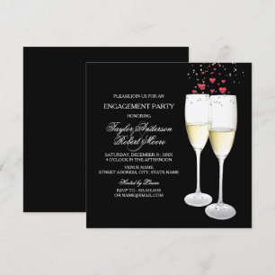 Invitation du Champagne & Heart Engagement Party