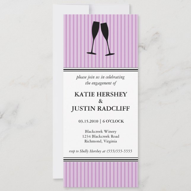 Invitation du Champagne Toast Engagement Party (Devant)