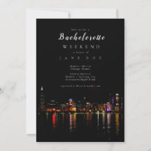 Invitation du Chicago Skyline Bachelorette Party