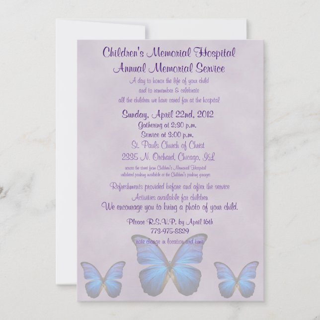 Invitation du Children's Memorial Hospital (Devant)