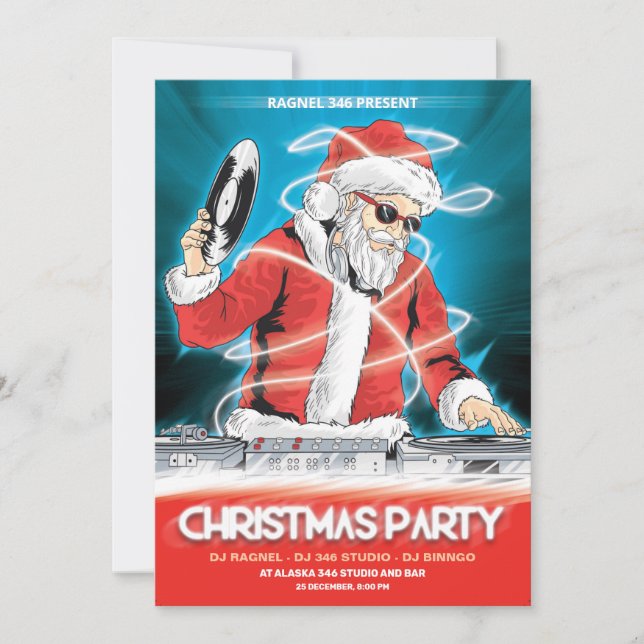 Invitation du Christmas DJ Music Party (Devant)