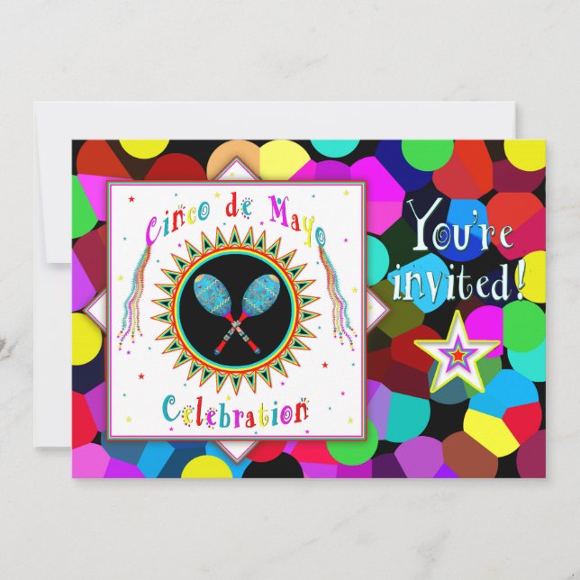 Invitation du Cinco de Mayo - Festif, Coloré (Devant)