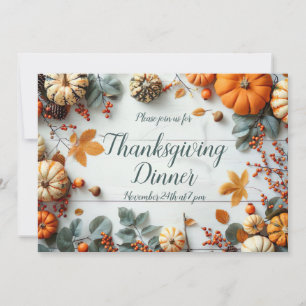 Invitation du Citrouille du dîner de Thanksgiving