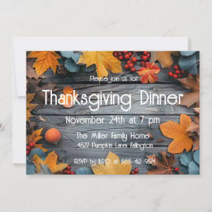 Invitation du Citrouille du dîner de Thanksgiving