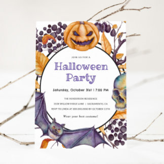 Invitation du Citrouille éffrayant Halloween Party