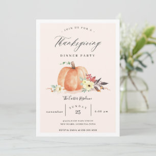 Invitation du citrouille Thanksgiving Diner Party
