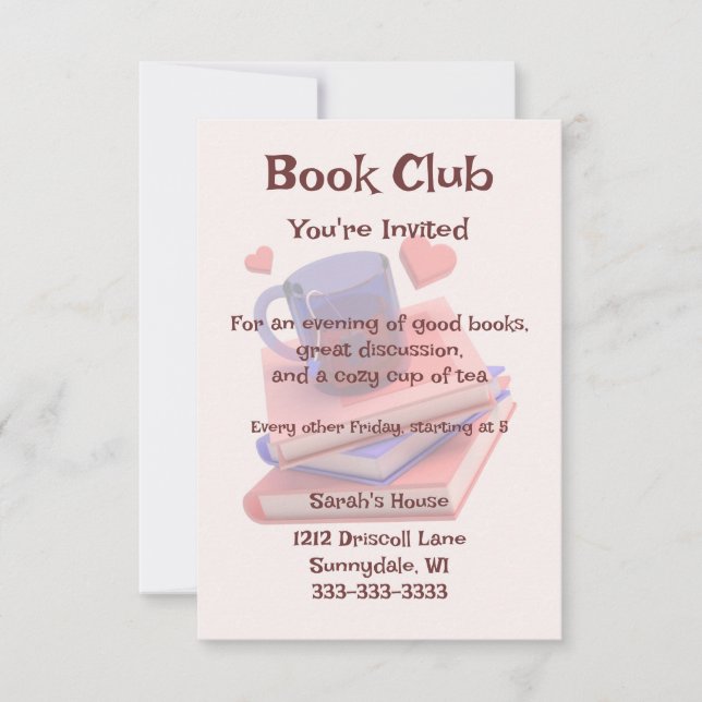 Invitation du club du livre mignon (Devant)