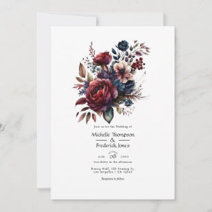 Invitation du code QR du Mariage Floral de la Bour