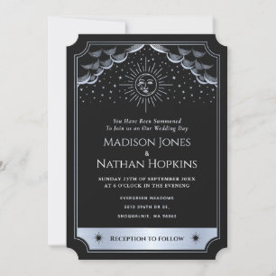 Invitation du code QR Mariage de tarot Sun Moon Ar