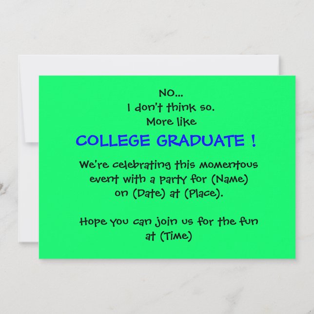 Invitation du College Graduation Party (Dos)