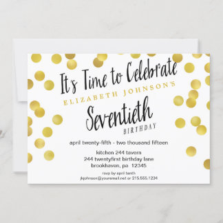 Invitation du Confetti Gold 70e anniversaire