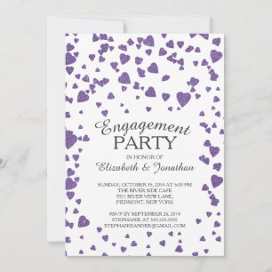 Invitation du Confetti Heart Engagement Party
