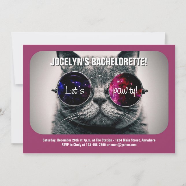 Invitation du cool Cat Bachelorette Party (Devant)