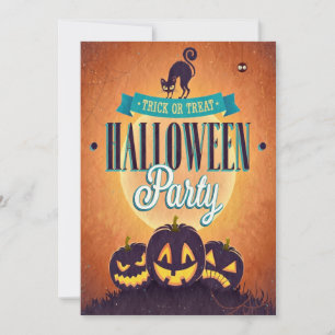 Invitation du Cool Retro Halloween Fun Grunge Part