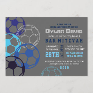Invitation du cool SOCCER Bar Mitzvah