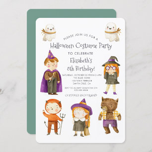 Invitation du Costume d'Halloween Anniversaire de 