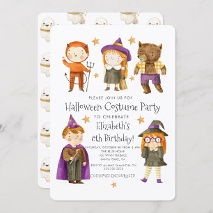 Invitation du Costume d'Halloween Anniversaire de 
