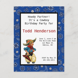 Invitation du Cowboy Party