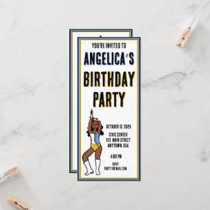 Invitation du Dancer Party Light Blue, Gold, White