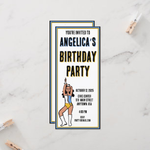 Invitation du Dancer Party Light Blue, Gold, White