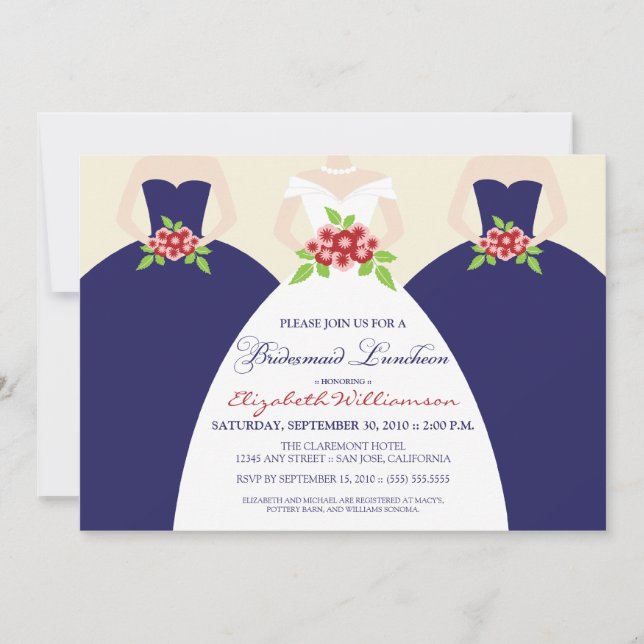 Invitation du déjeuner de la mariée et de la marié (Devant)