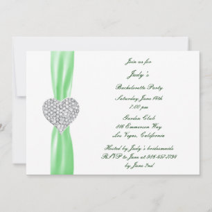 Invitation du Diamond Heart Green Bachelorette Par