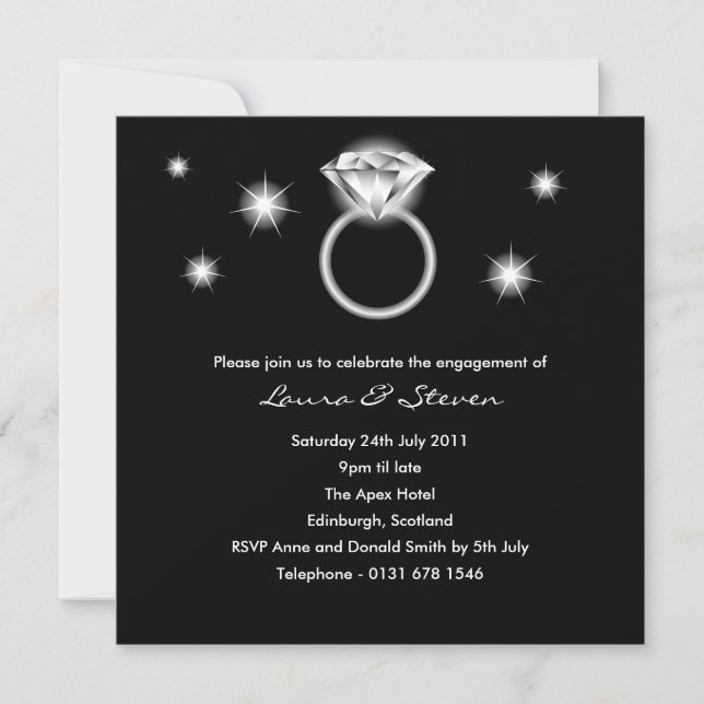 Invitation du Diamond Ring Engagement Party (Devant)