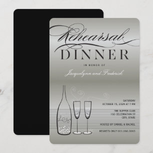 Invitation du Dîner de répétition de Champagne d'a