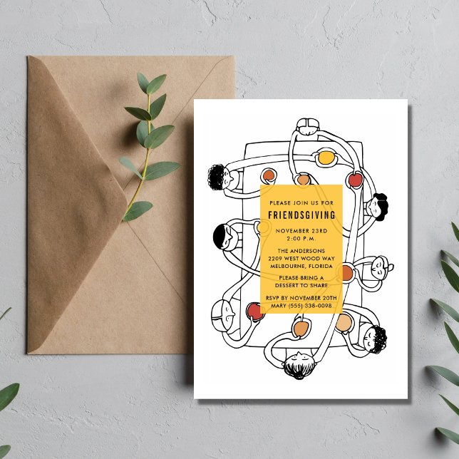 Invitation du dîner de Thanksgiving Friendsgiving (Créateur téléchargé)