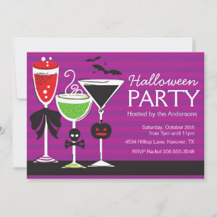 Invitation Du Dîner D'Halloween Martini