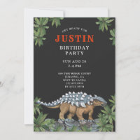 Invitation du Dinosaur Boy's Birthday Party