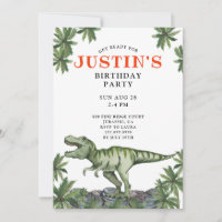 Invitation du Dinosaur Boy's Birthday Party
