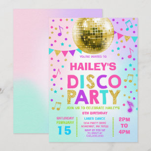 Invitation du Disco Party Invitation Glow Disco Pa