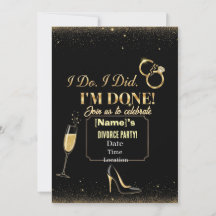 Invitation du Divorce Party - Je le fais, je l’ai 