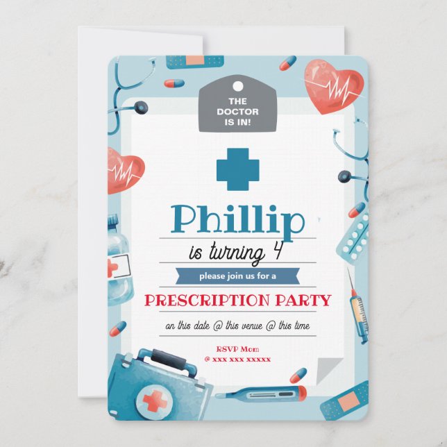 Invitation du docteur pour les enfants (Devant)