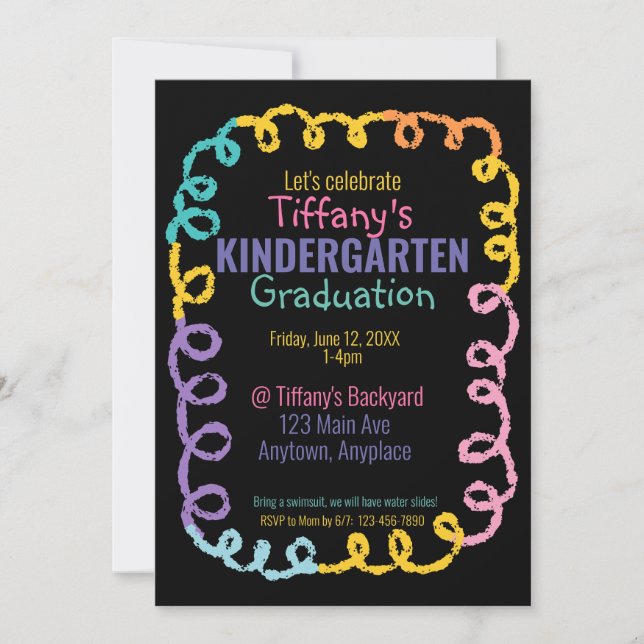 Invitation du doodle Kindergarten Graduation Party (Devant)