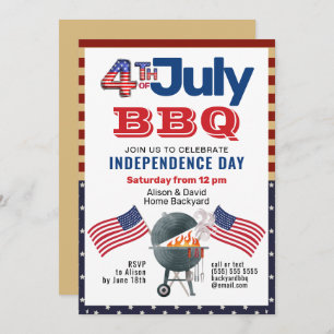 Invitation du drapeau américain Patriotic 4 juille