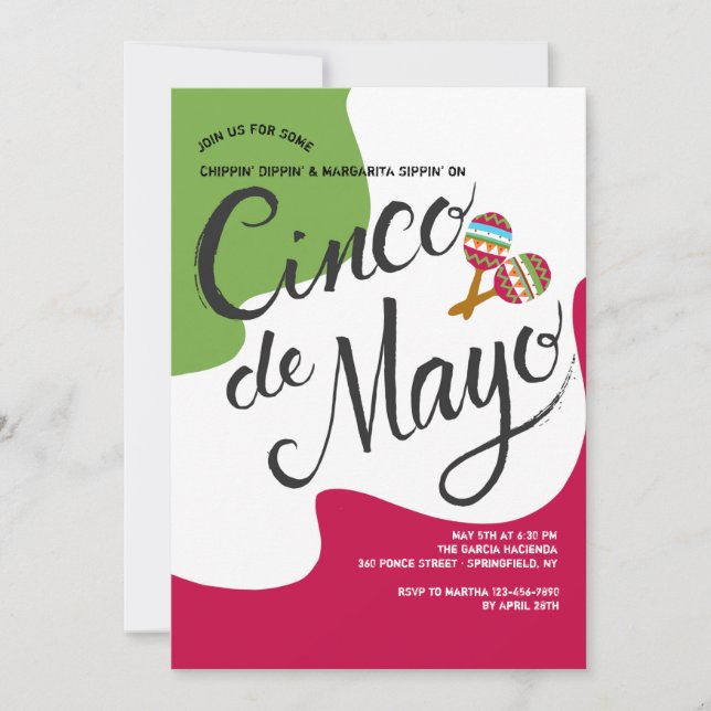 Invitation du drapeau du Cinco de Mayo (Devant)