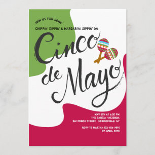 Invitation du drapeau du Cinco de Mayo