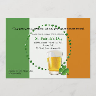 Invitation du Drapeau irlandais St. Patrick's Day