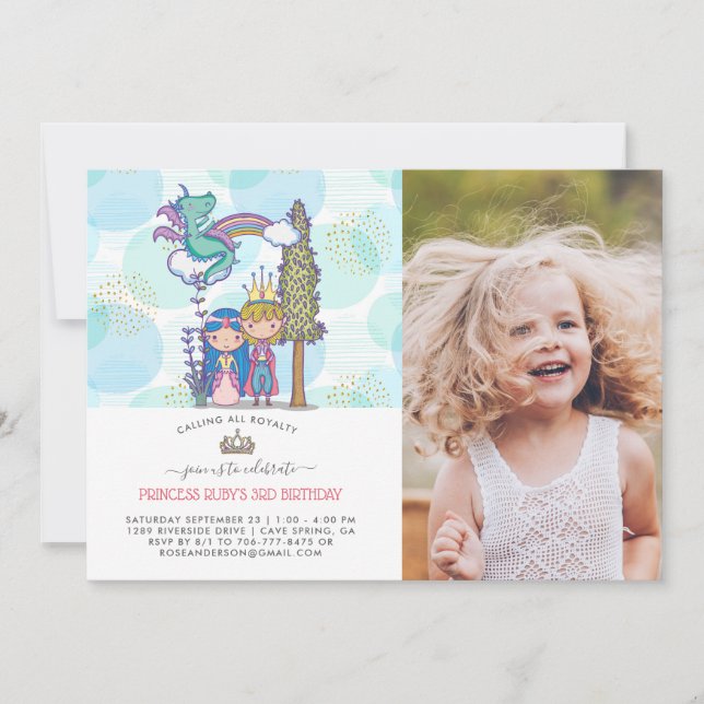 Invitation du Fairytale Party | Prince & Princesse (Devant)