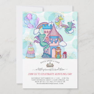 Invitation du Fairytale Party   Princesse & Dragon
