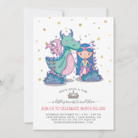 Invitation du Fairytale Party | Princesse & Dragon