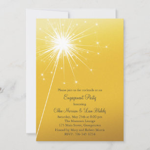 Invitation du Fiançailles d'or Sparkler