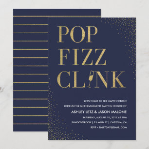 Invitation du Fiançailles Mariage Pop Fizz Clink